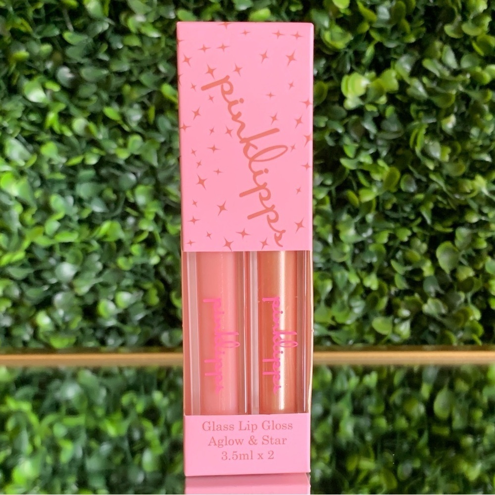 Pink Lipps Lip Gloss Duo in Aglow & Star | NEW | Pinklipps Glass Glow | Set of 2